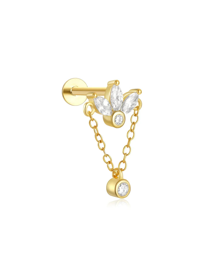 Helena – Zlaté náušnice s organickou linií.