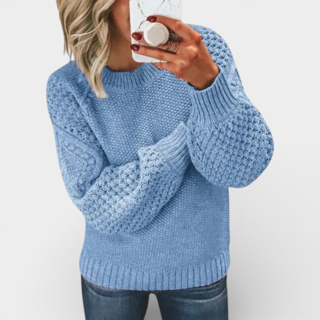 Iwona – Strukturální svetr s texturovanými rukávy