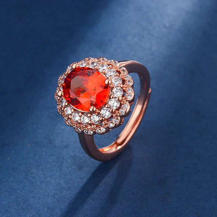 Rebeka – Rubinové náušnice s krystalovým rámem.