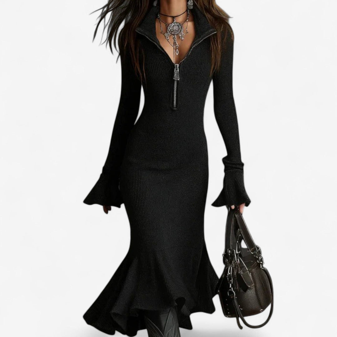 Maud™ Šaty s Zipem na Límci