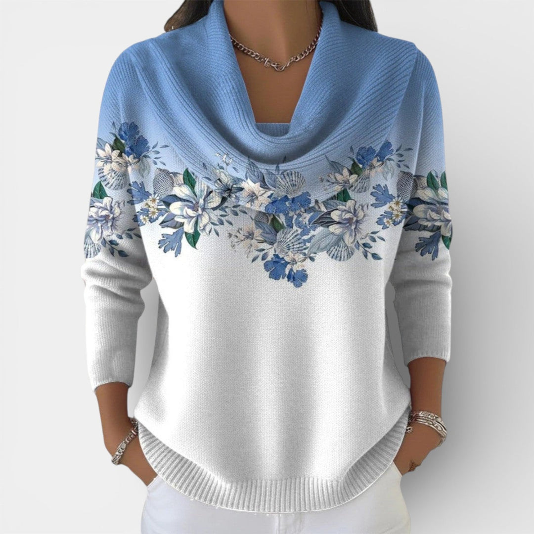 Alina – Elegantní svetr s drapovaným výstřihem