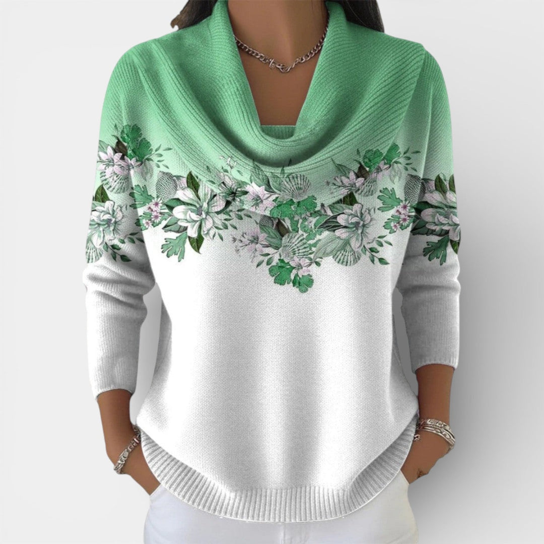 Alina – Elegantní svetr s drapovaným výstřihem