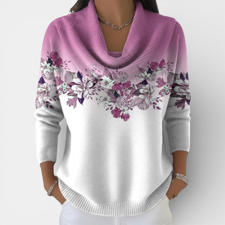 Alina – Elegantní svetr s drapovaným výstřihem