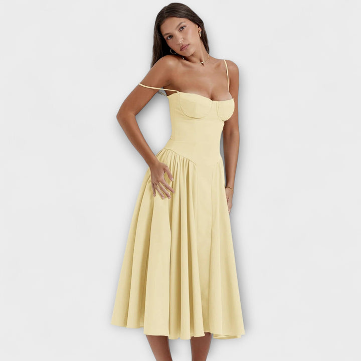 Rosalie - Elegantní bezrukávový korzetový šaty