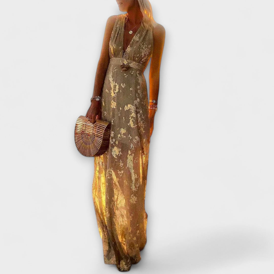 Šaty s V-výstřihem a detailními flitry