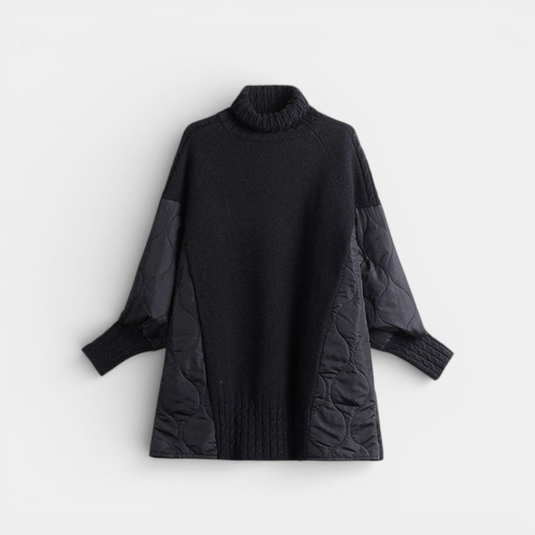 Zdzisława – Svetřík tunika s patchworkem a stojáčkem