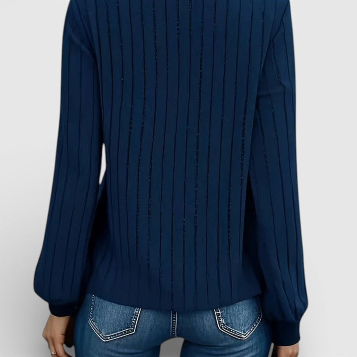 Alicja– Pruhovaný svetr s výstřihem do V