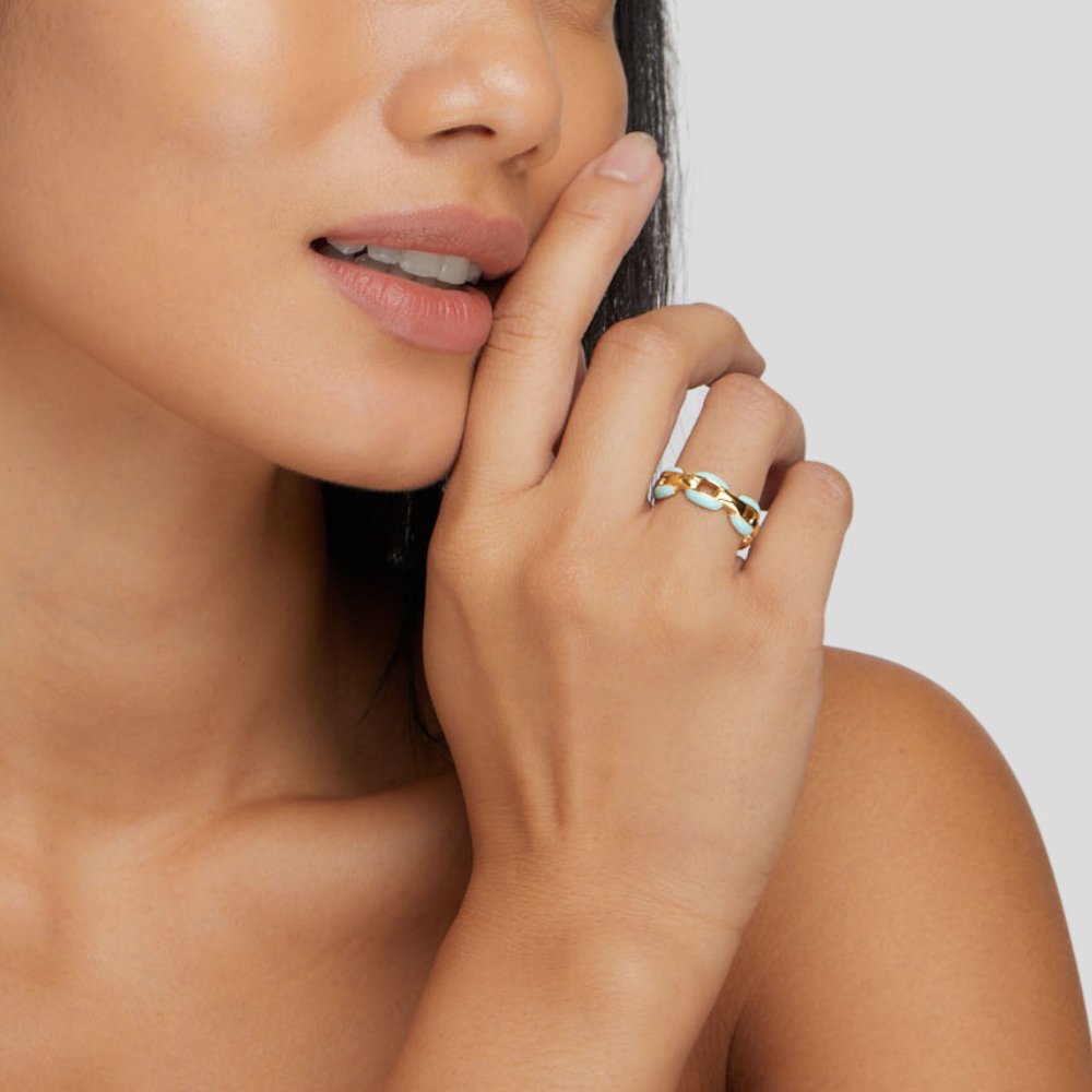 Anneliese – Dvoubarevný prsten ze zlata a stříbra.