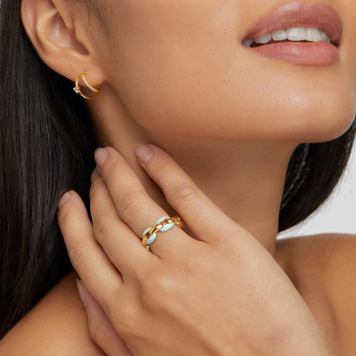 Anneliese – Dvoubarevný prsten ze zlata a stříbra.