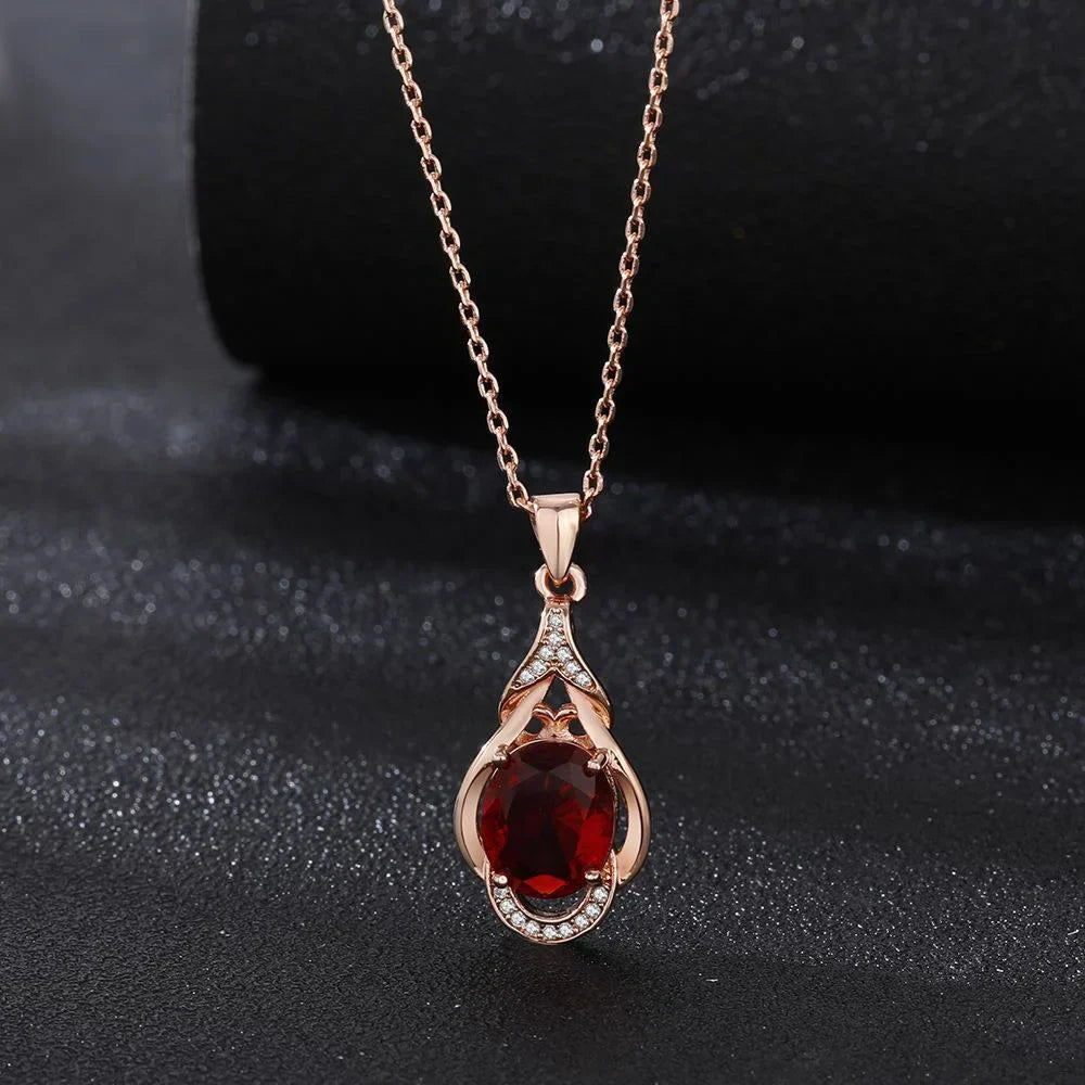 Rubínový set s jemným leskem