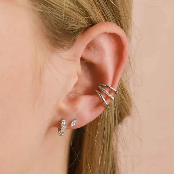 Křišťálové cluster náušnice