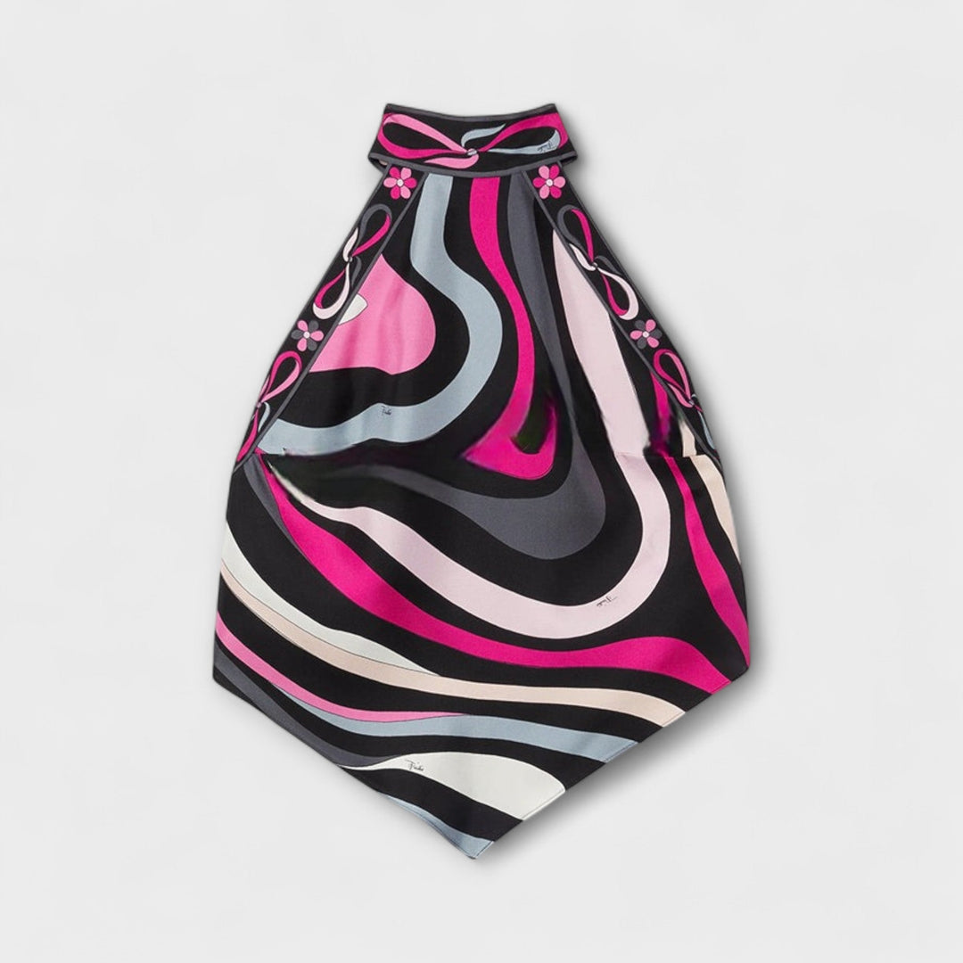 Everly - Sada halter topu a asymetrické midi sukně