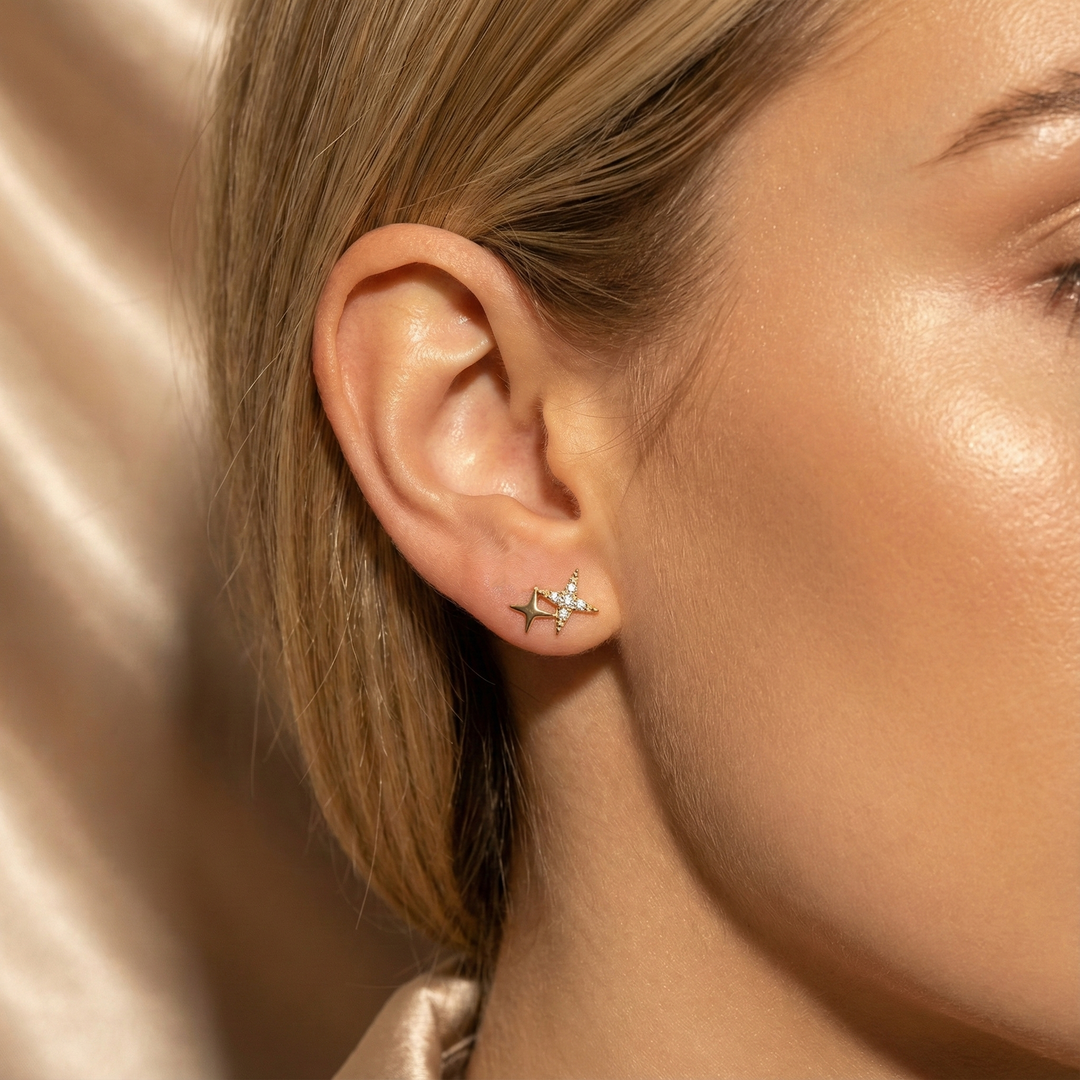 Kateřina - Lesklé hvězdné náušnice