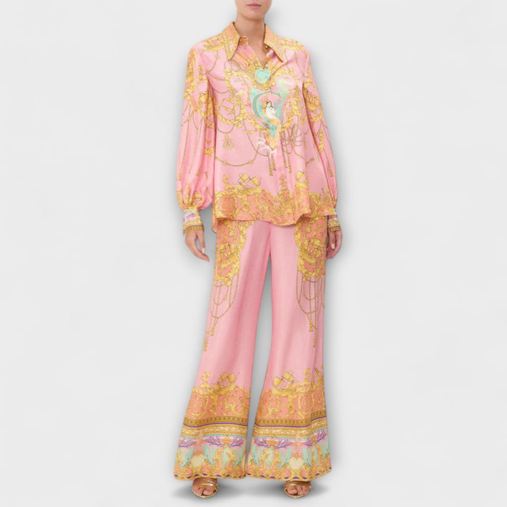 Sage - Relaxované tričko s potiskem mořské panny a elastické kalhoty