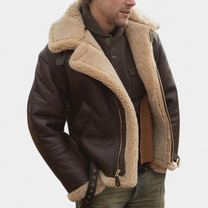 Viktor – Prémiová kožená bunda s podšívkou z beránka