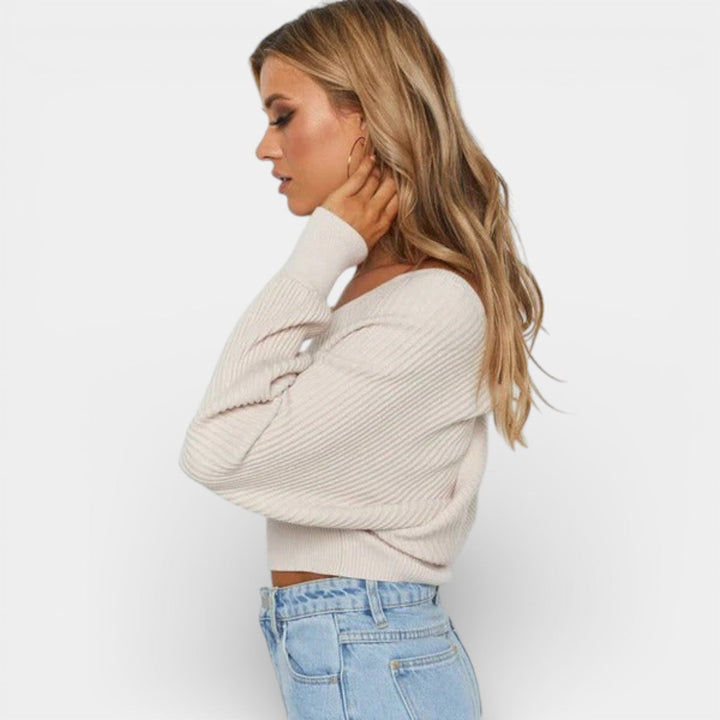 Lena – Zavinovací svetr s výstřihem do V