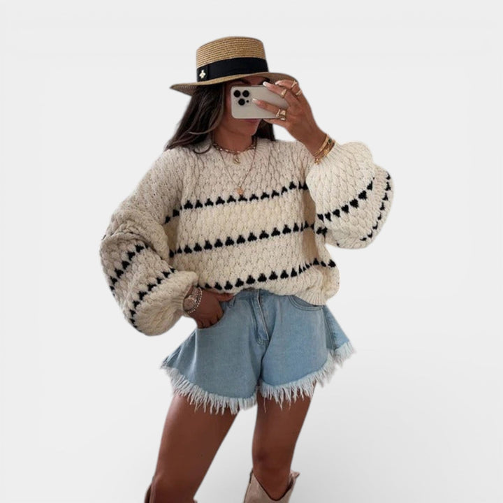 Sabina – Klasický svetr s geometrickým vzorem