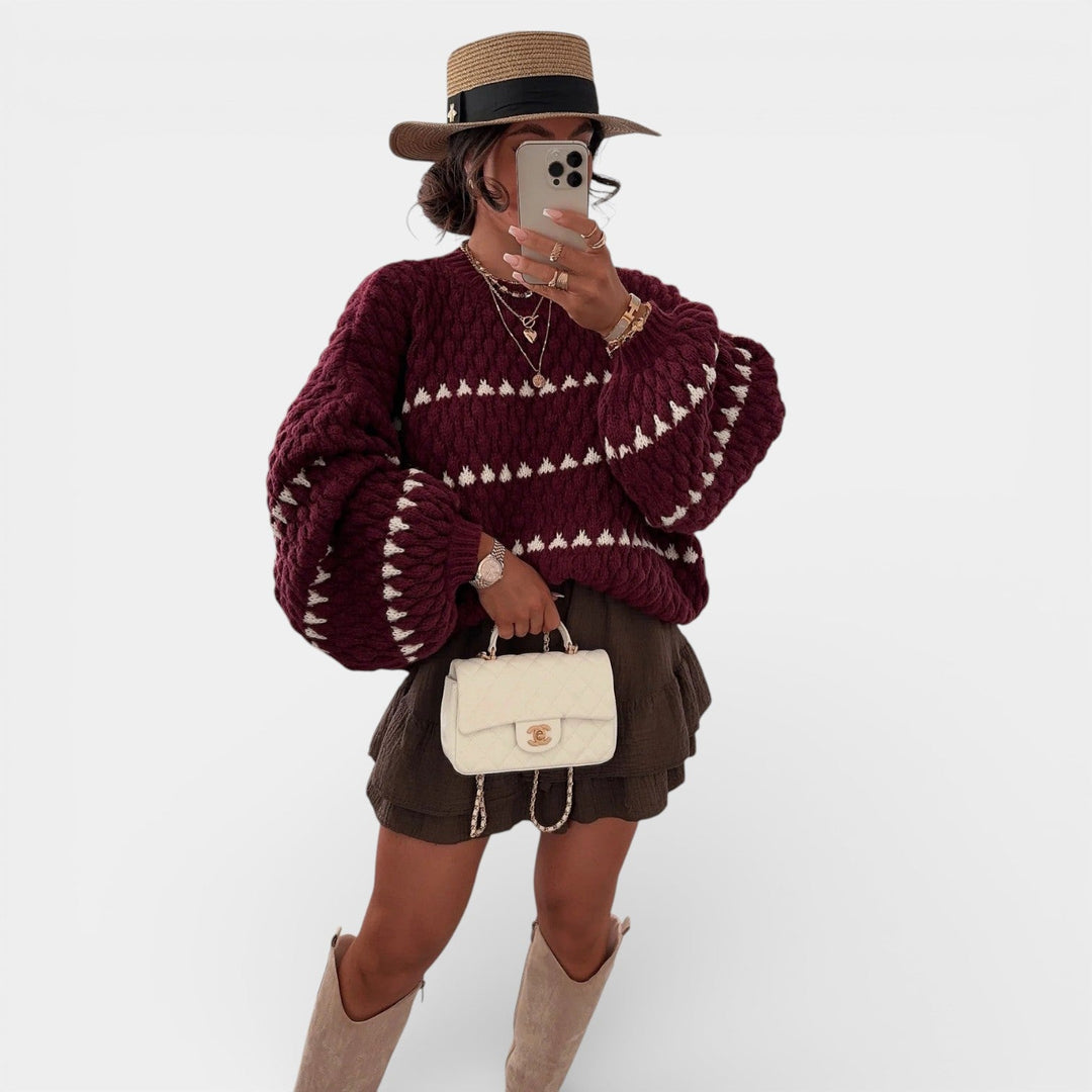 Sabina – Klasický svetr s geometrickým vzorem