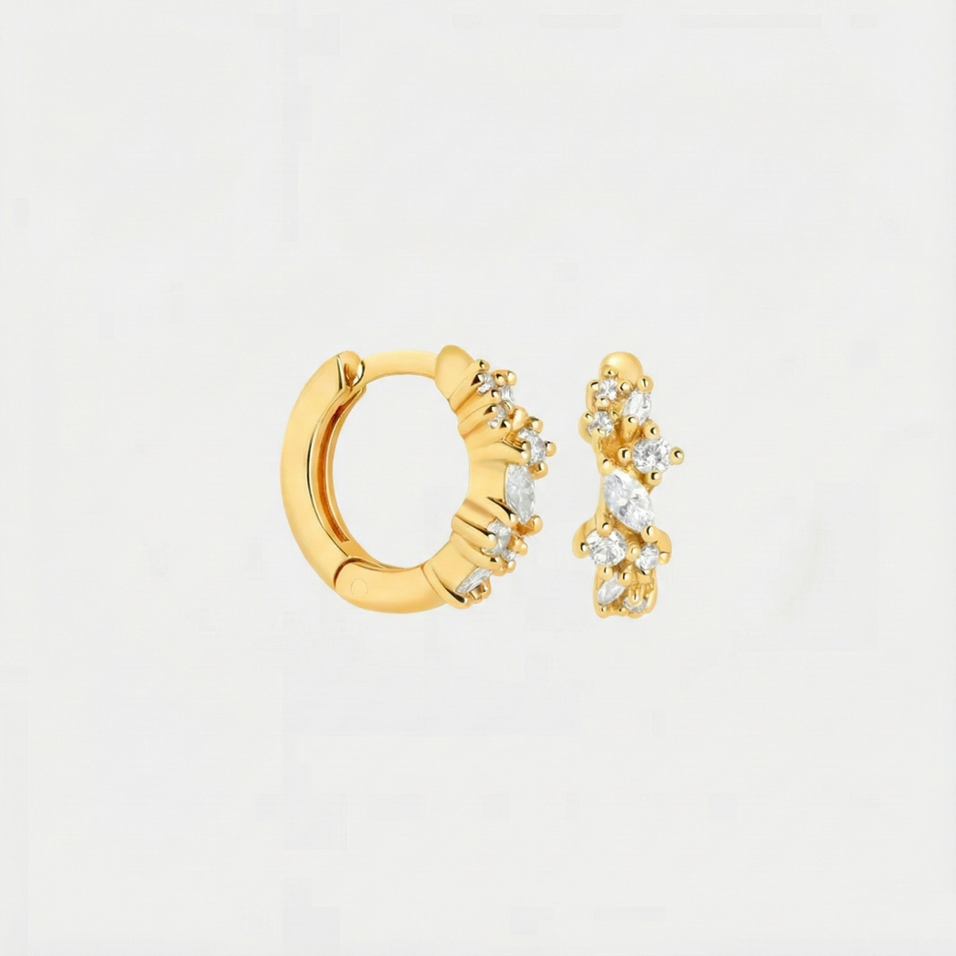 Křišťálové cluster náušnice