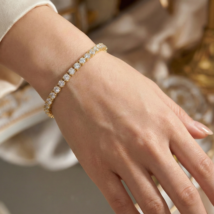 Tennisové náramky Kordelie Gold