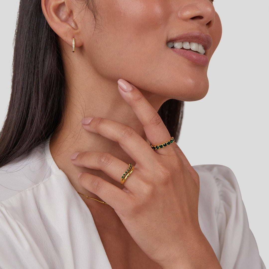 Elisa – Zlacený prsten s jemnou dvojitou řadou.