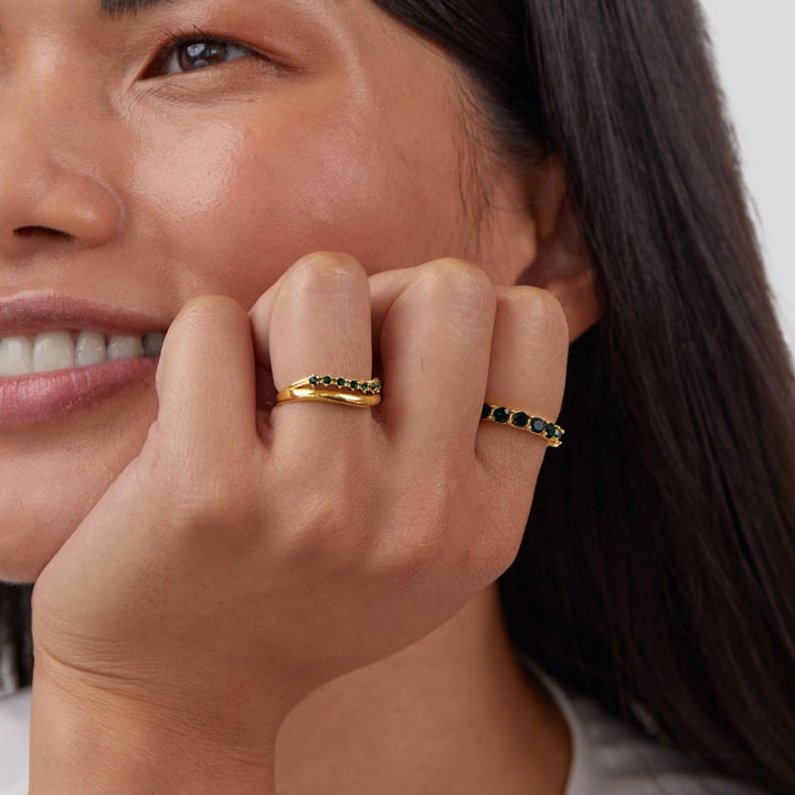 Elisa – Zlacený prsten s jemnou dvojitou řadou.