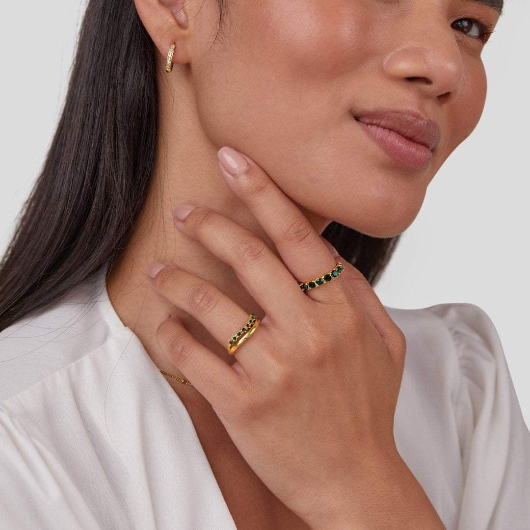 Elisa – Zlacený prsten s jemnou dvojitou řadou.