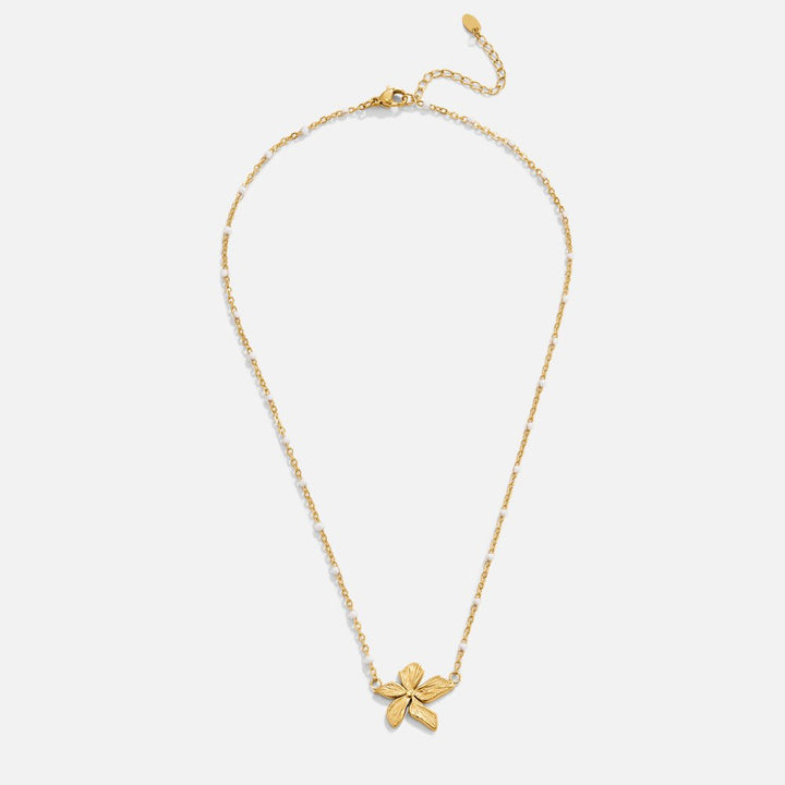 Elegantní zlatý květinový náhrdelník
