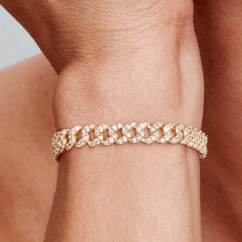 Moissanitový kubánský náramek